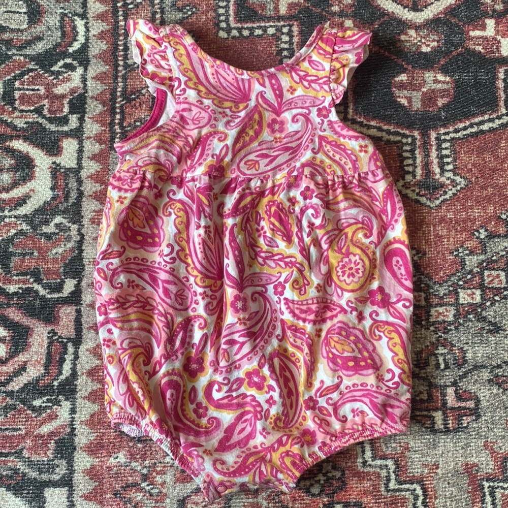 Baby Girl Summer Onesie With Pink Design